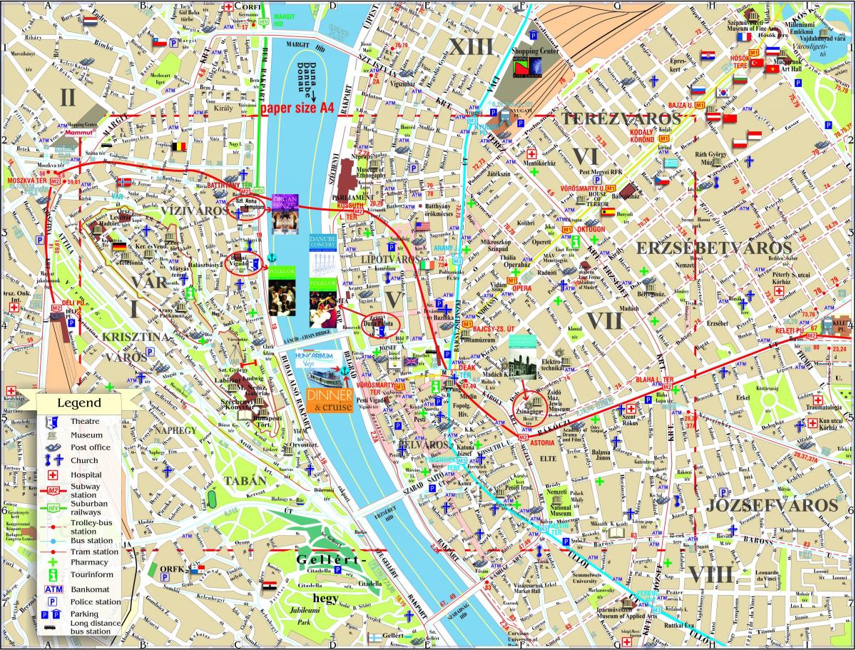street map of budapest city centre