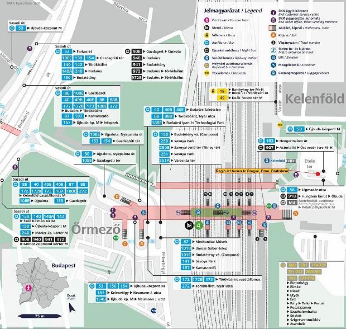 map of budapest kelenfoe station