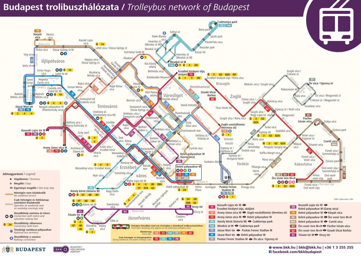 map of budapest trolleybus