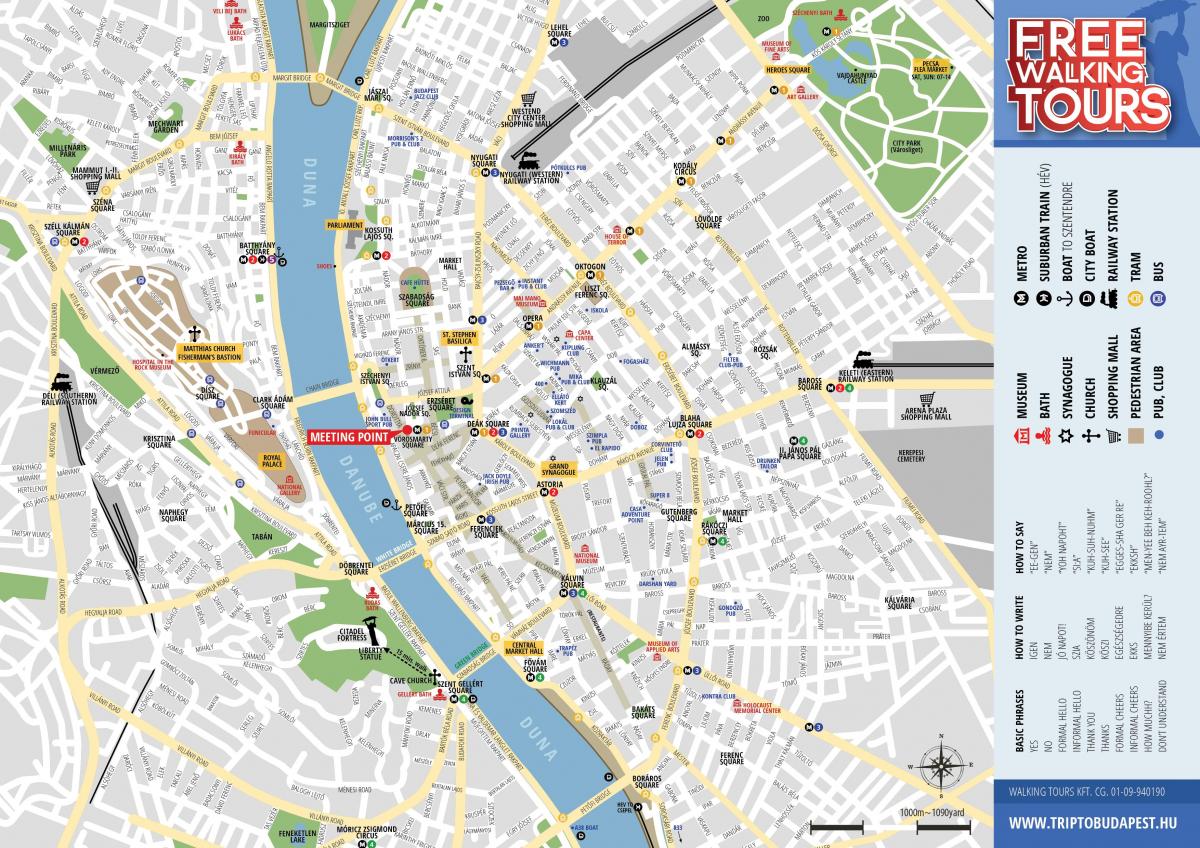 walking tour of budapest map