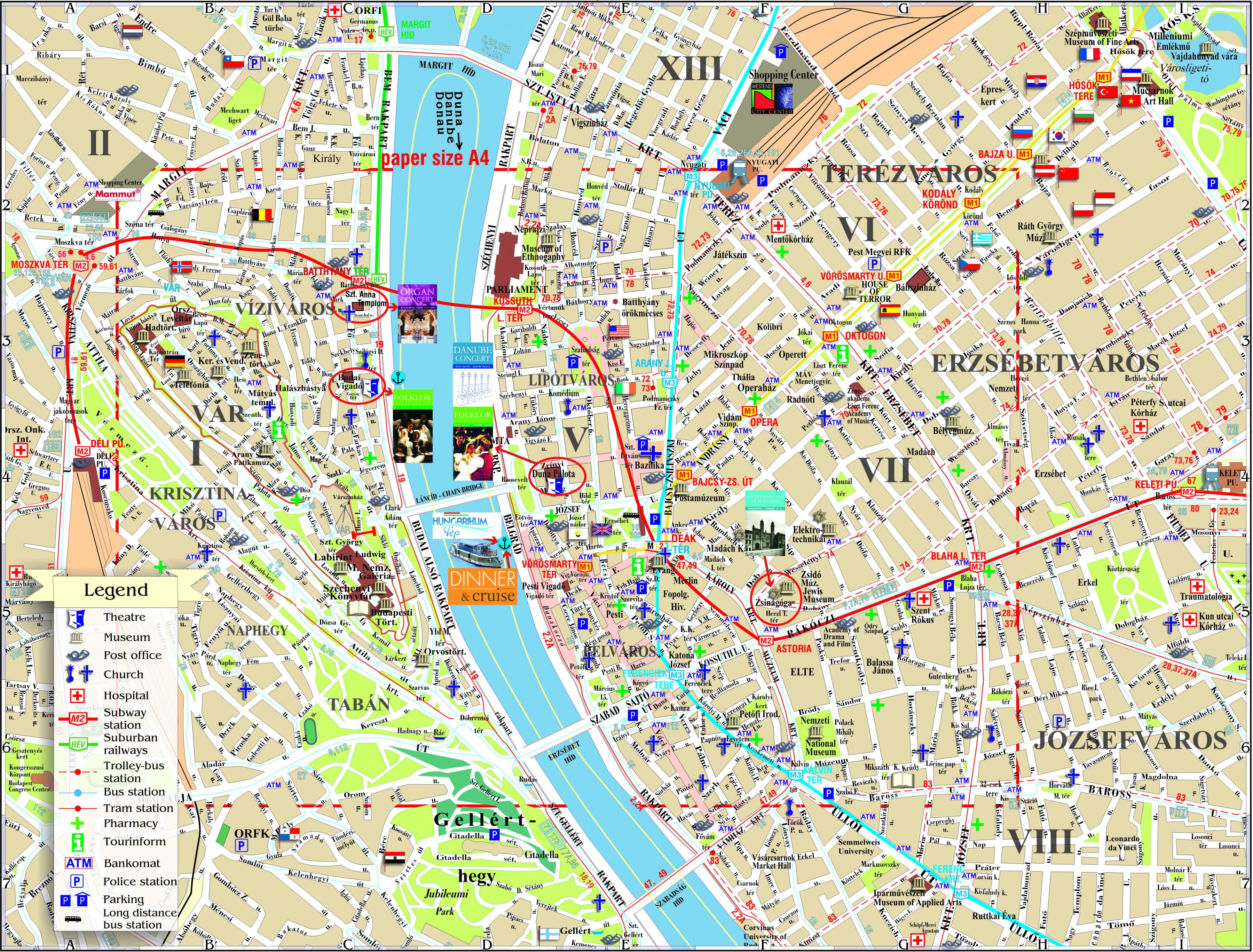 tourist attractions budapest map