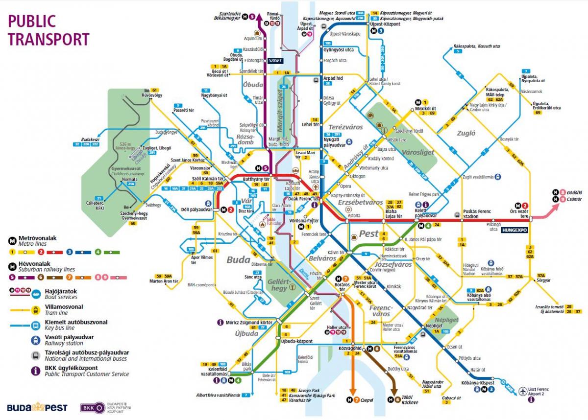 budapest bus lines map